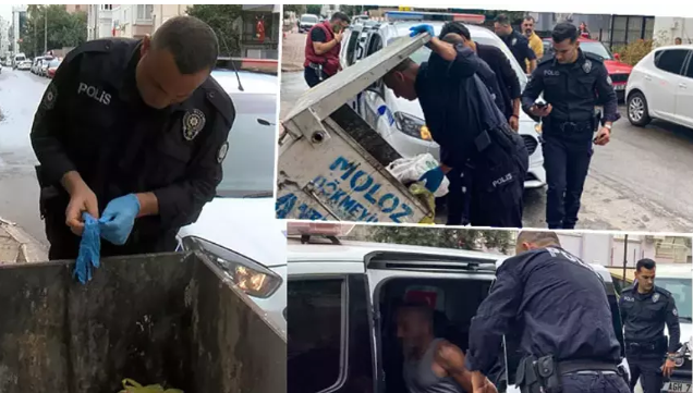 Evden gelen sesler ortalığı karıştırdı! Polis çöp konteynerlerini didik didik aradı