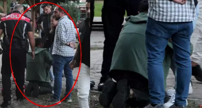 Polis seferber oldu, ağlayarak sevgilisinin ayaklarına kapandı!