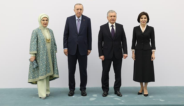 Erdoğan ve Mirziyoyev’den aile fotoğrafı