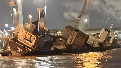 Bursa’da fırtına: Gemi yan yattı