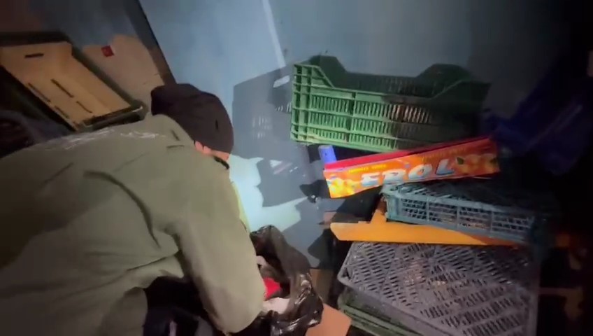 Manavdan esrar çıktı