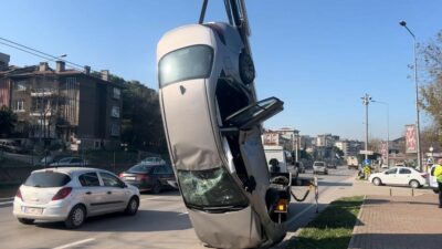 Bursa’da otomobil takla attı!