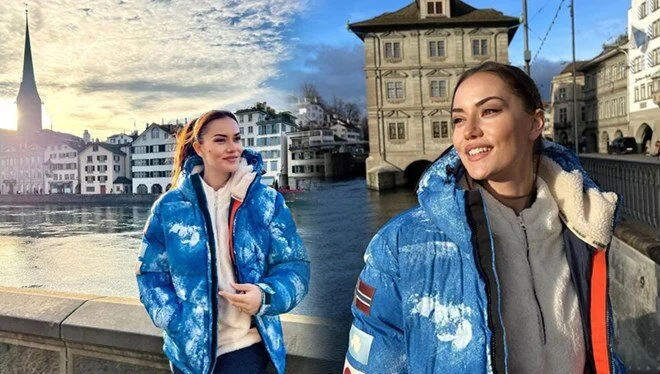 Fahriye Evcen’den İsviçre pozları