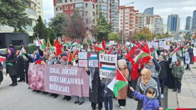 Ankara’da Filistin’e destek yürüyüşü