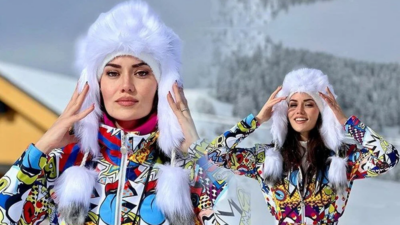 Fahriye Evcen’in kar pozlarına beğeni yağdı