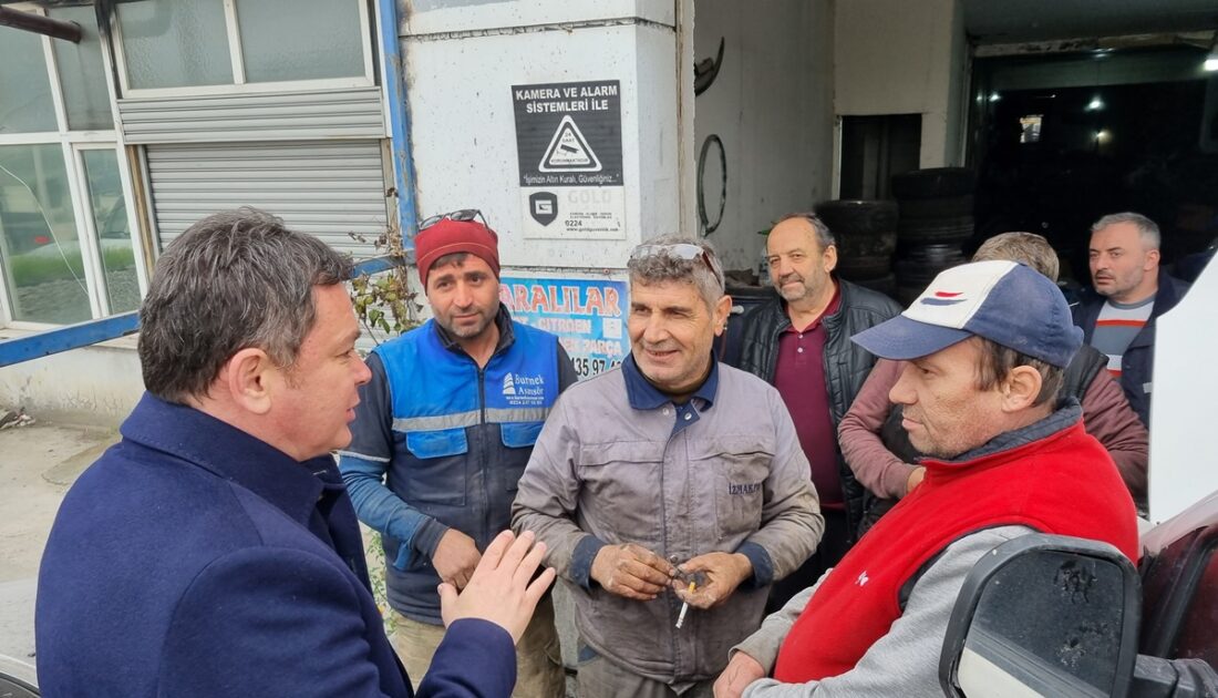 Erkan Aydın’ın kentsel dönüşüm mağduru oto tamircilerine destek