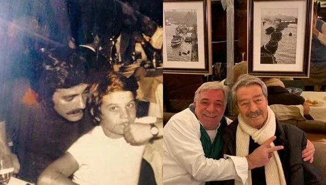 Kadir İnanır yeğeni Levent İnanır ile bir arada