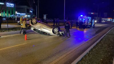Bursa’da yağmurda kayganlaşan yol kaza getirdi: 1 yaralı