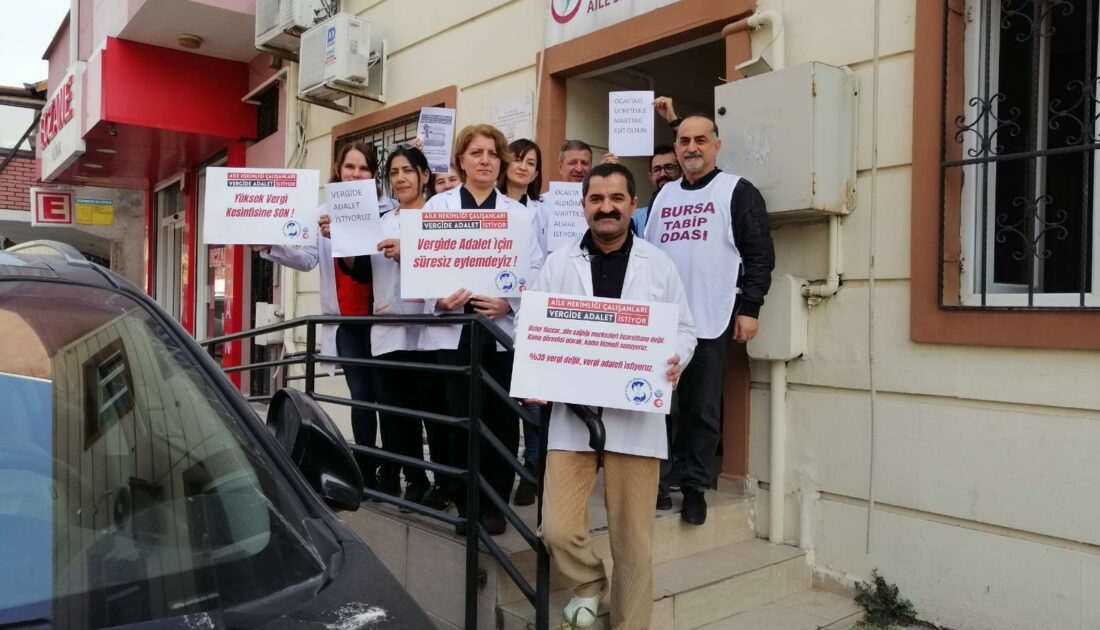 Bursa’da sağlıkçılardan ‘vergide adalet’ eylemi