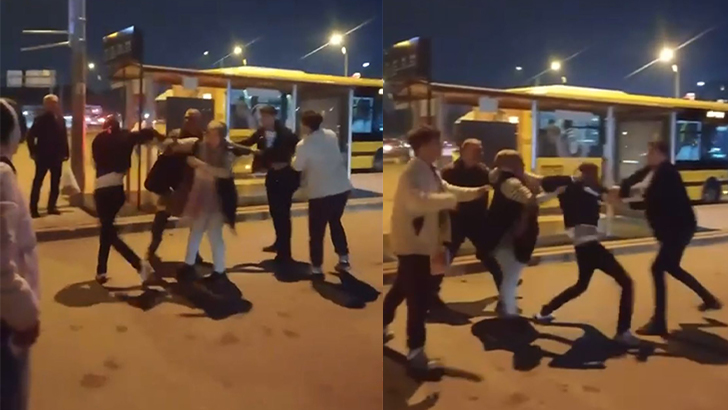Bursa’da cadde boks ringine döndü… Otobüs şoförü ile yolcu kavga etti