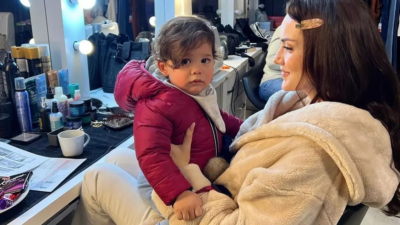 Fahriye Evcen’den oğlu Kerem ile set hatırası