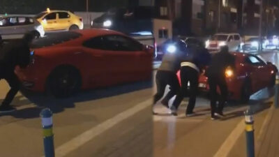 Ferrari’si yolda kalan Bursalı…