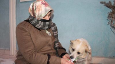 Mahallenin maskotu alkış sesi duyunca oynamaya başlıyor