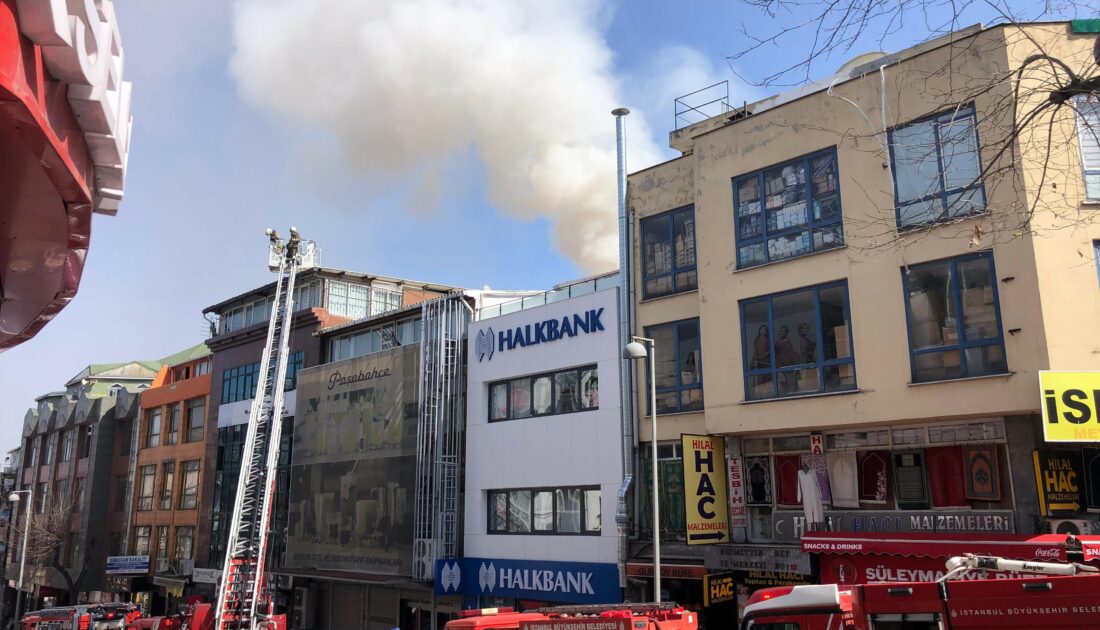6 katlı iş merkezinin deposunda korkutan yangın