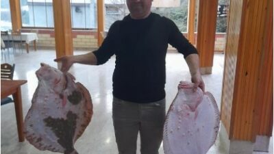 10 kilogramlık kalkan balığı yakalandı