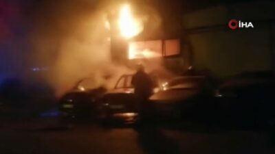 Bursa’da oto tamircide yangın! 4 araca sıçradı