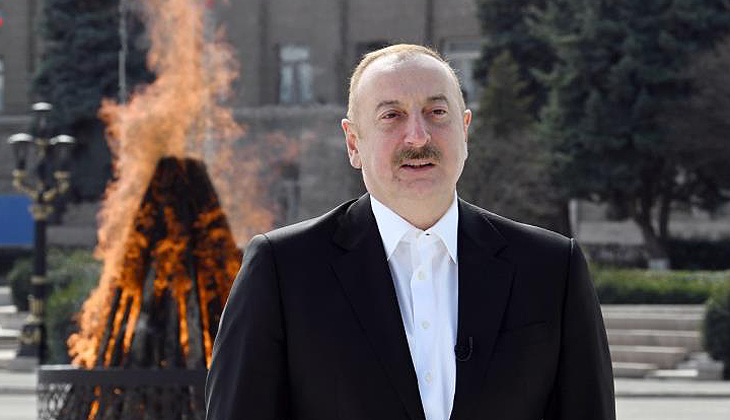 Aliyev, nevruz ateşini Hankendi’de yaktı