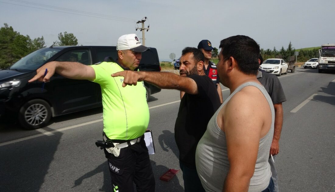 Lastiği patlayan kamyon faciaya neden oluyordu