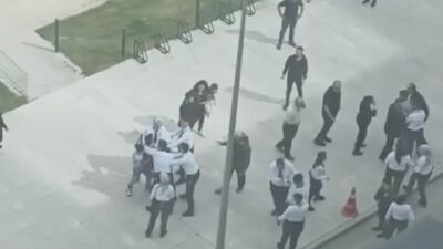 Bursa Şehir Hastanesi bahçesi bir anda ringe döndü