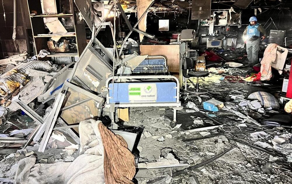 DSÖ ekibi, Şifa Hastanesi’ndeki yıkımı görüntüledi