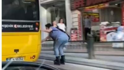 Bursa’da patenli yolcu yürekleri ağza getirdi