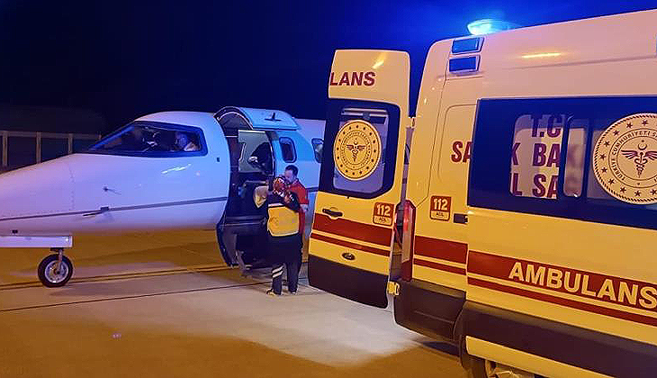 Ambulans uçak minik Alya için havalandı