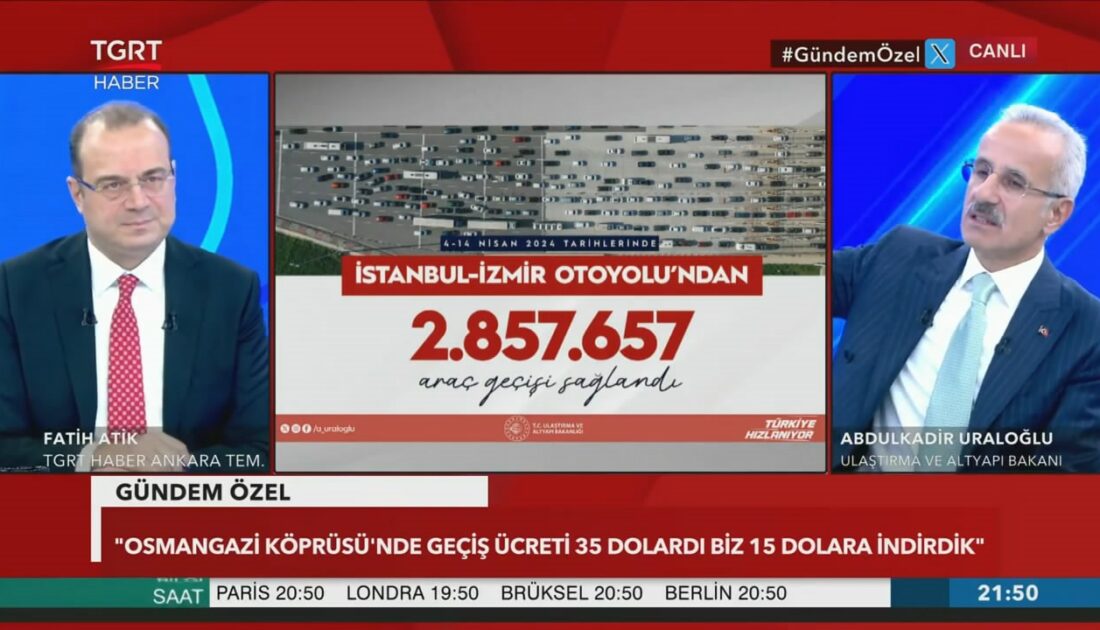 Ulaştırma ve Altyapı Bakanı Abdülkadir Uraloğlu’ndan Bursa’ya yeni otoyol müjdesi