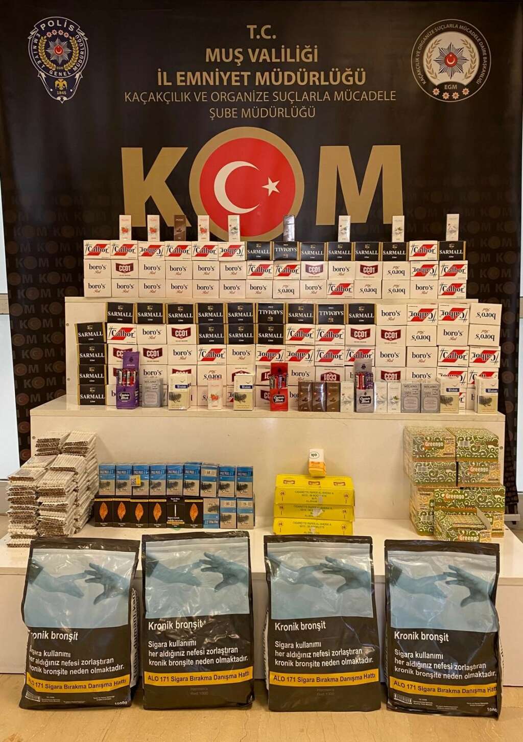 Kaçak sigara ve tütün ele geçirildi