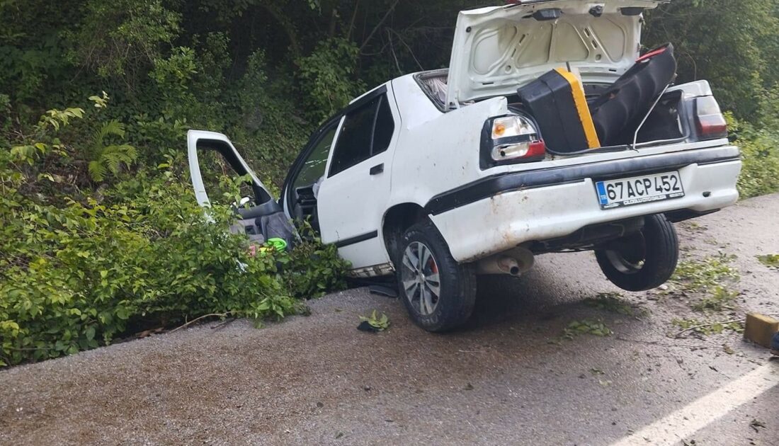 Kontrolden çıkan otomobil kanala düştü