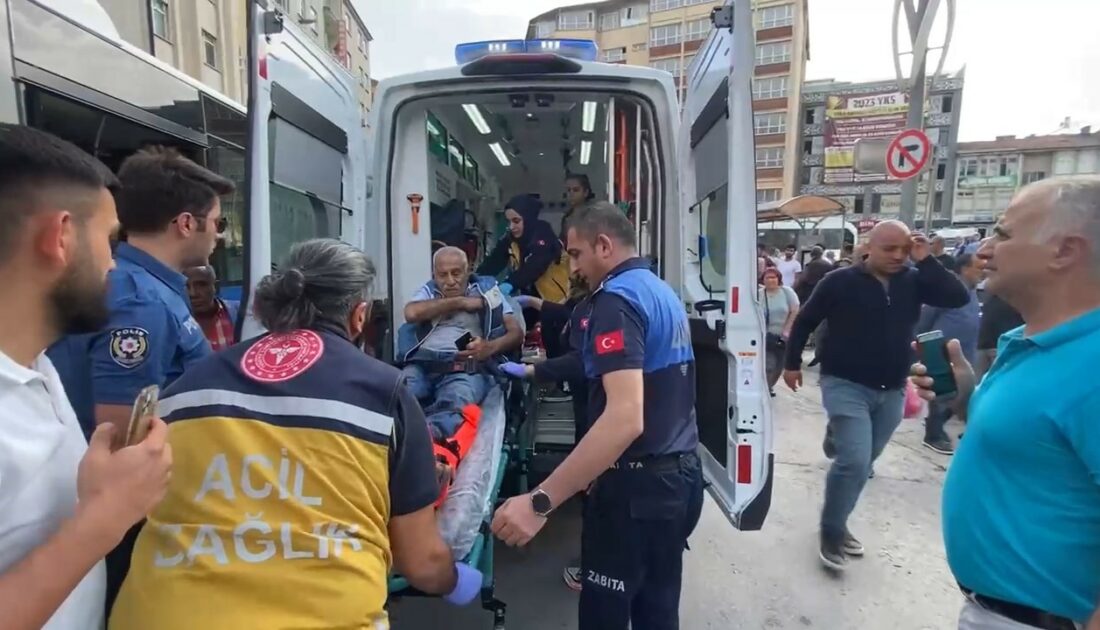Otobüsten düşen adamın ayağı tekerleğin altında kaldı