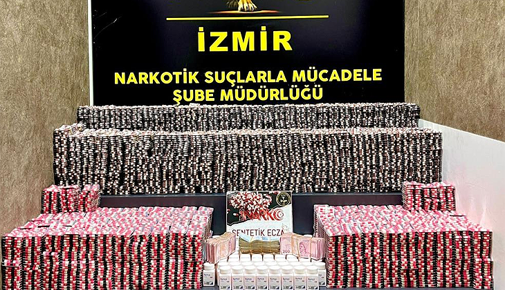 İzmir’de 75 bine yakın sentetik uyuşturucu hap ele geçirildi