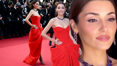 Hande Erçel Cannes kırmızı halısında