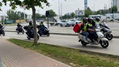 Bursa’da motokuryelerden tepki konvoyu!