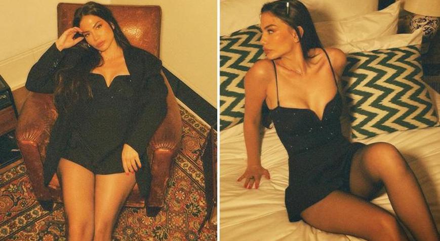 Demet Özdemir siyah elbisesi ile sosyal medyayı salladı!