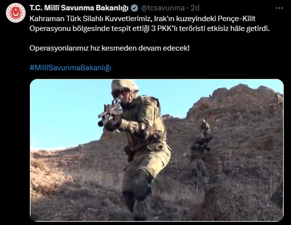3 PKK’lı terörist etkisiz hale getirildi 3 PKK’lı terörist etkisiz hale getirildi