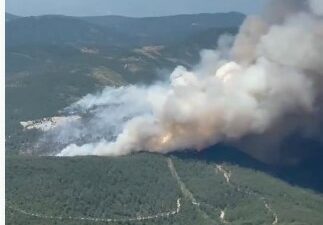 Bursa’daki yangının boyutu havadan görüntülendi