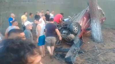 Otomobil kamp alanına uçtu: 1 yaralı