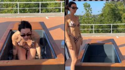 Leopar bikinisiyle buz banyosu yaptı! Defne Samyeli’den gündem olan paylaşım