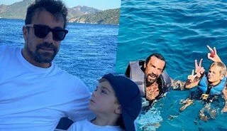 İbrahim Çelikkol ile oğlu Ali’den tatil pozları