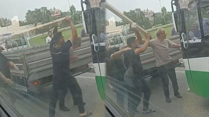 Bursa trafiğinde kalaslarla kavga!