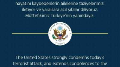 ABD Büyükelçiliği: “Müttefikimiz Türkiye’nin yanındayız”