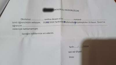 10 Kasım törenine katılmayan öğrencinin velisine tebligat gönderen okul müdürü hakkında suç duyurusu