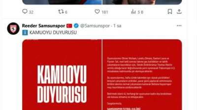 Samsunspor’da şok: Takıma geç katılan 4 oyuncu kadroya alınmadı