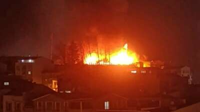 Bursa’da tarihi Kestel Kalesi alevlere teslim oldu