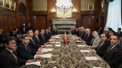 TBMM Başkanı Kurtulmuş, Tokyo’da Japonya Temsilciler Meclisi Başkanı Nukaga ile görüştü