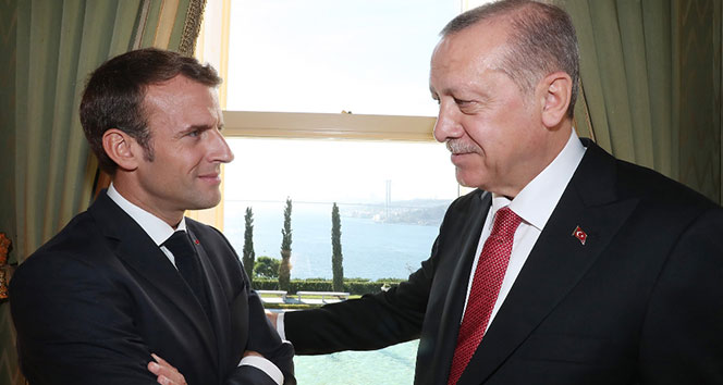 Erdoğan, Macron ile görüştü