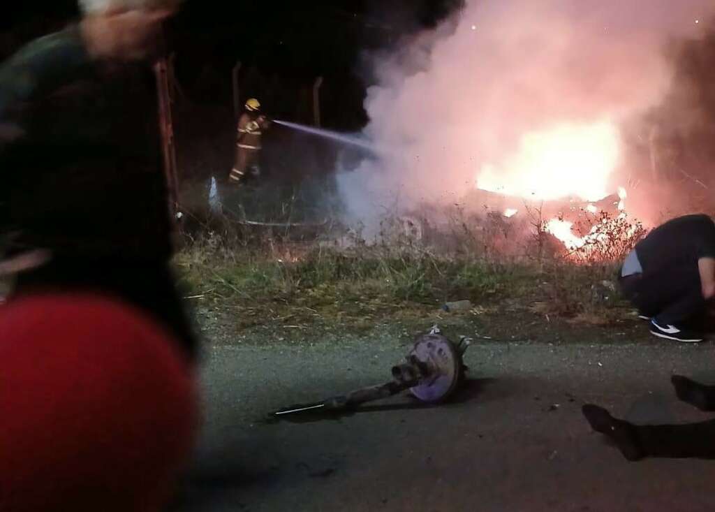 Kaza yapan araç alev aldı: 1 ölü, 1 yaralı