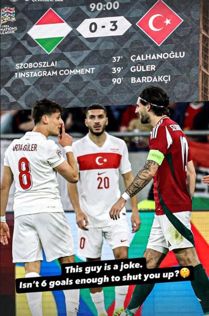 Arda Güler, Dominik Szoboszlai’ye bir kez daha had bildirdi: “Bu adam şaka gibi, 6 gol yetmedi mi?”