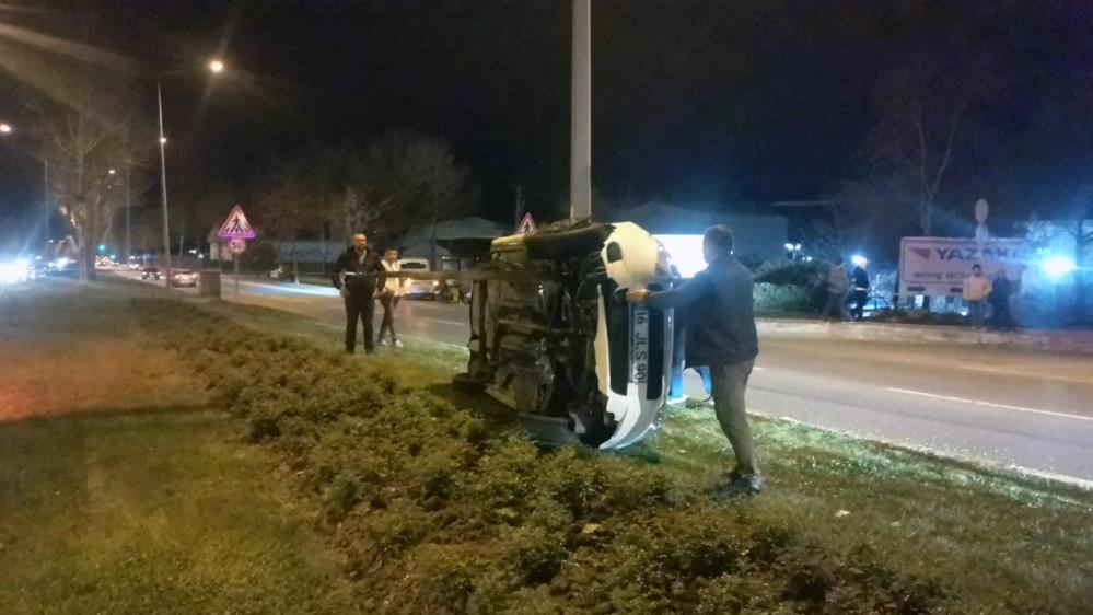 Bursa’da otomobil takla attı! 2 kişi yaralandı