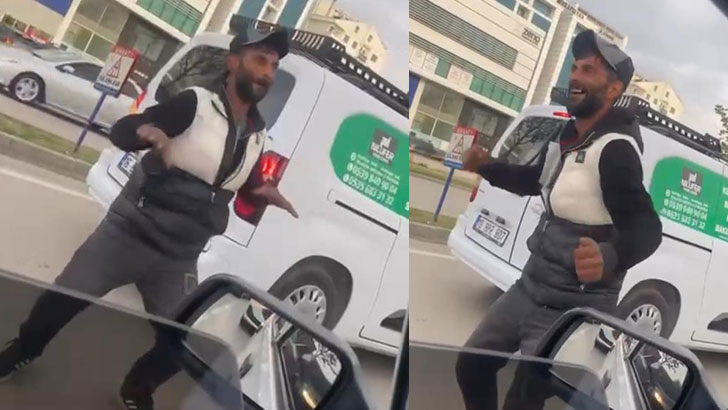 Bursa’da seyyar satıcının dansı izleyenleri güldürdü